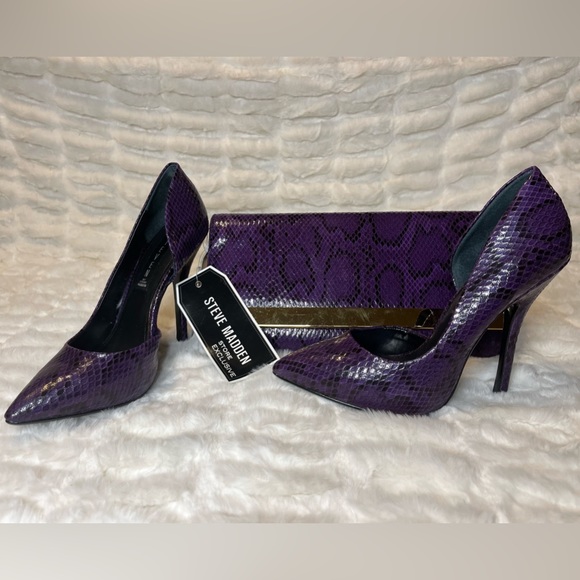 Steve Madden Shoes - Newbee Purple Snake Heels